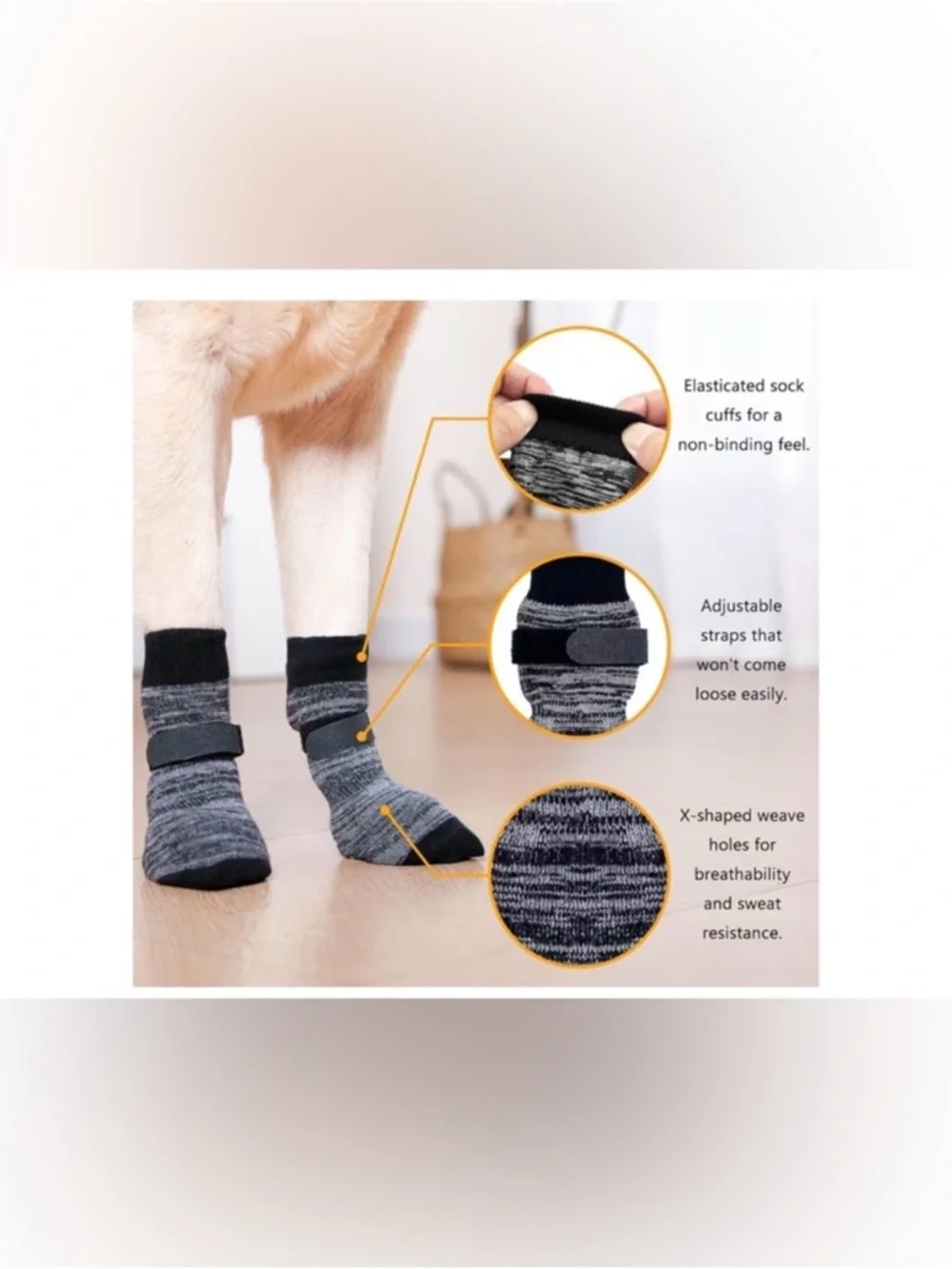 Anti-Slip Socks for Dogs - 4 Pairs
